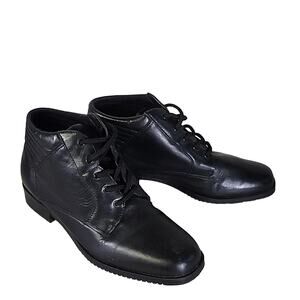 Mobility Fenway Black Leather Lace Up Ankle Boots Womens Size 6.5